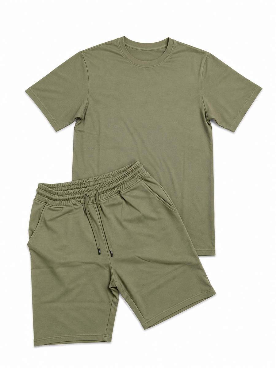 Conjunto Polera + Short Militar Green
