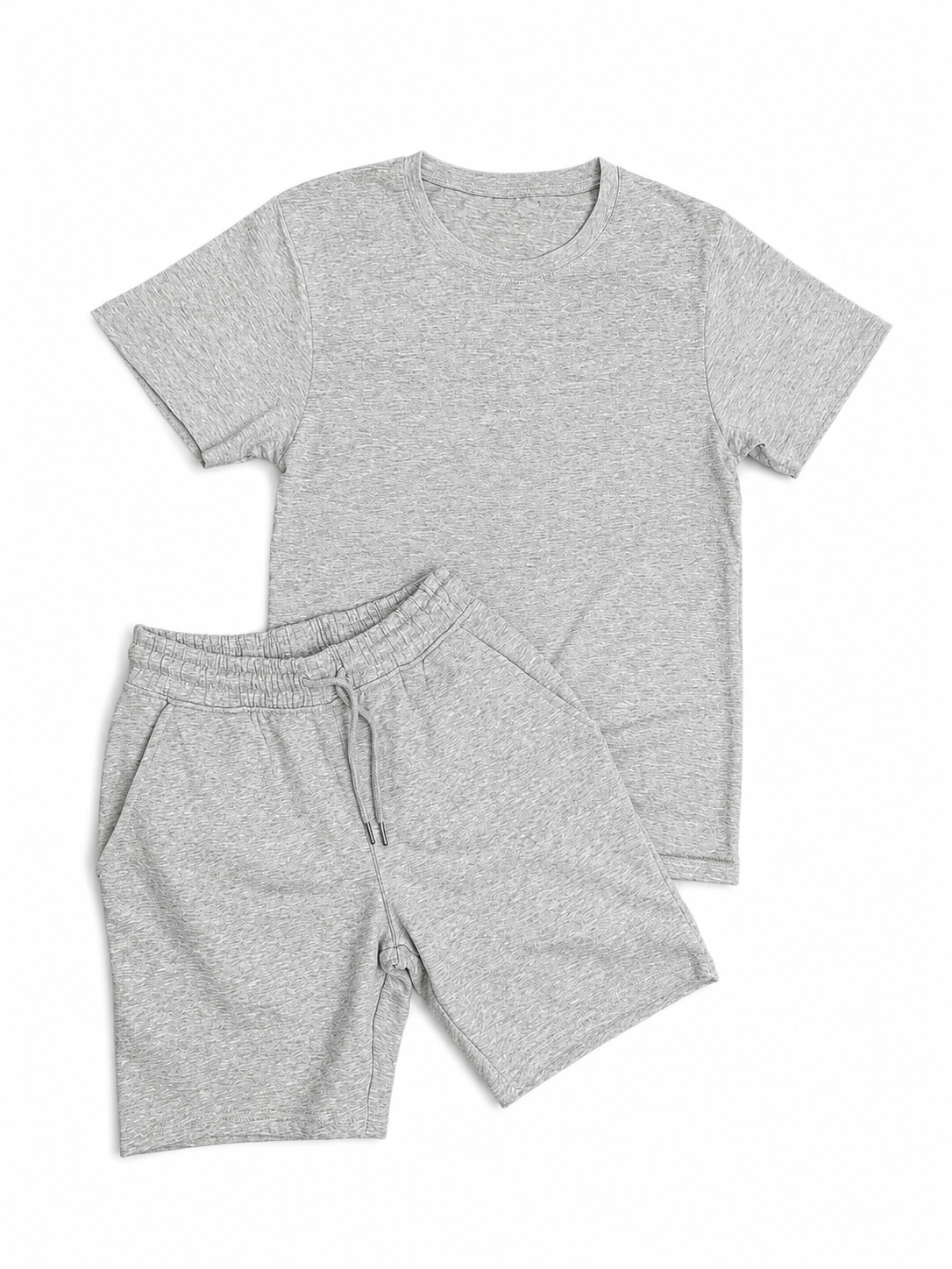 Conjunto Polera + Short gris jaspeado
